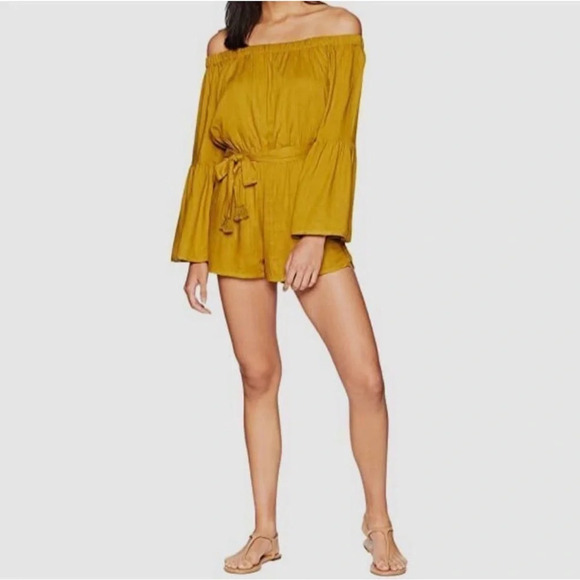 L*Space SweetPea Miranda Shorts Romper Statement Sleeves Off Shoulder ⚠️READ⚠️ - Picture 2 of 16